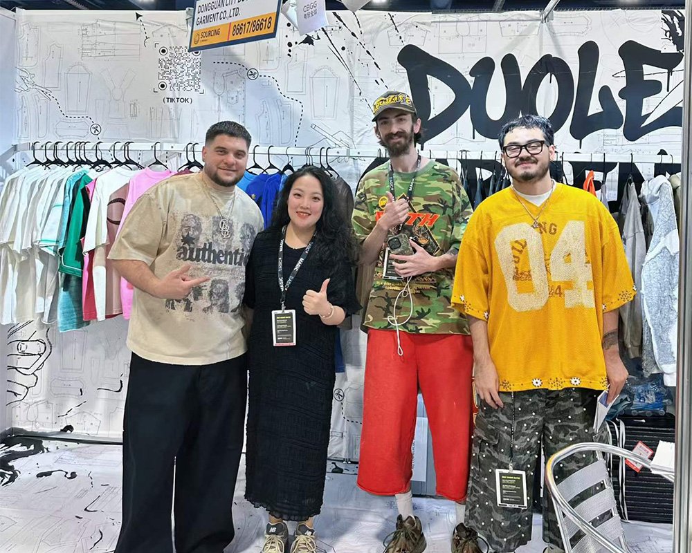 DOLUXE booth display with premium streetwear samples at MAGIC Las Vegas 2026