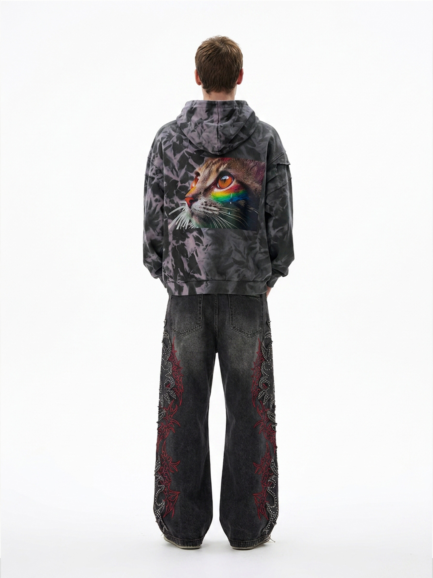 Tie-Dye Printed Hoodie (Back)