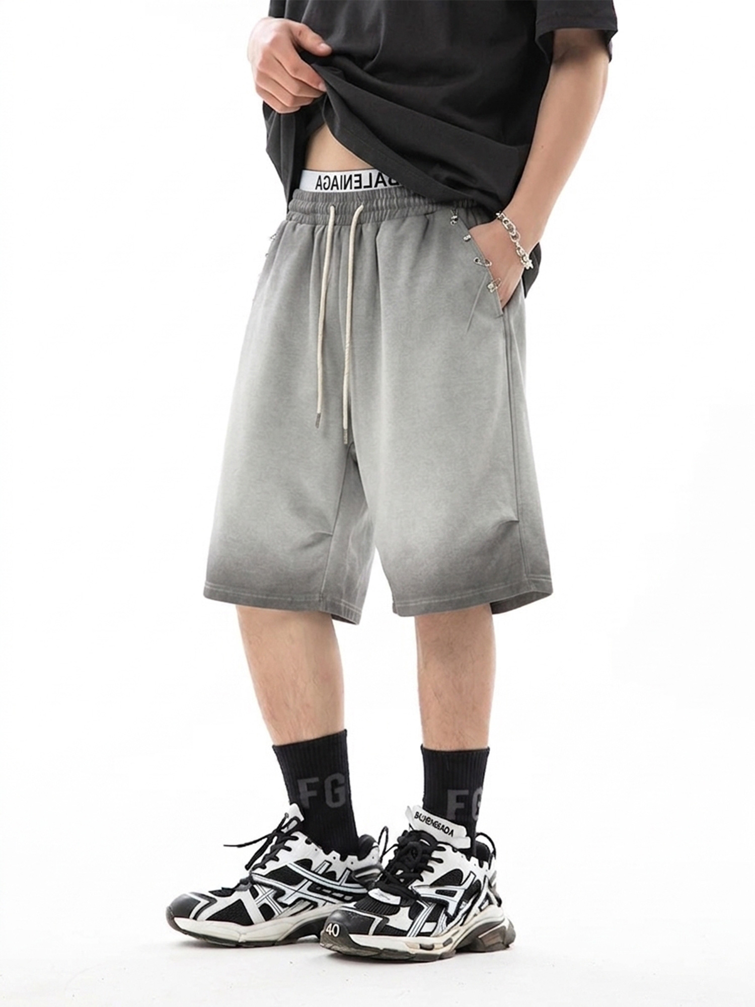 Double-Waistband Casual Shorts