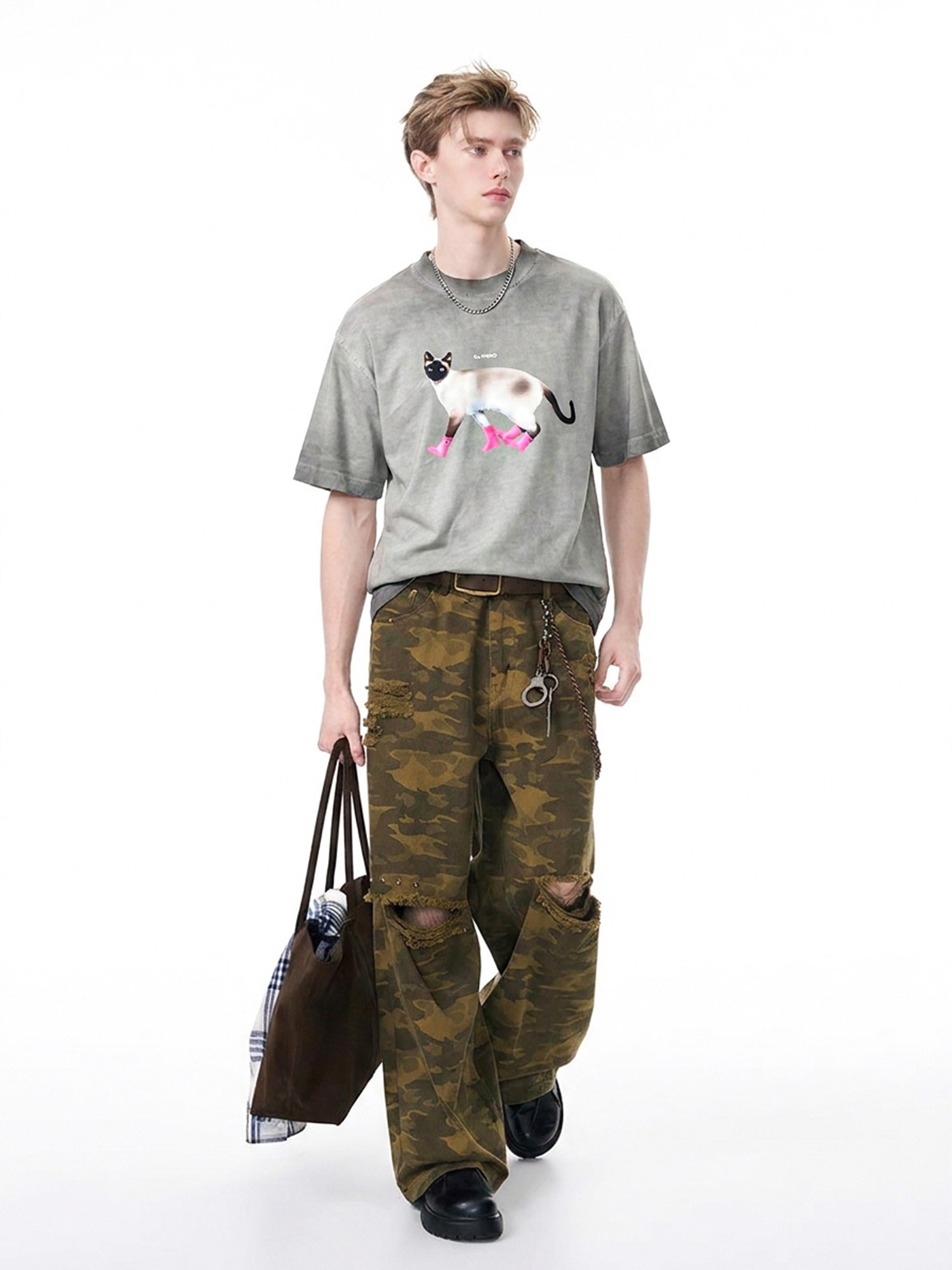 Printed Garment-Washed Vintage Tee