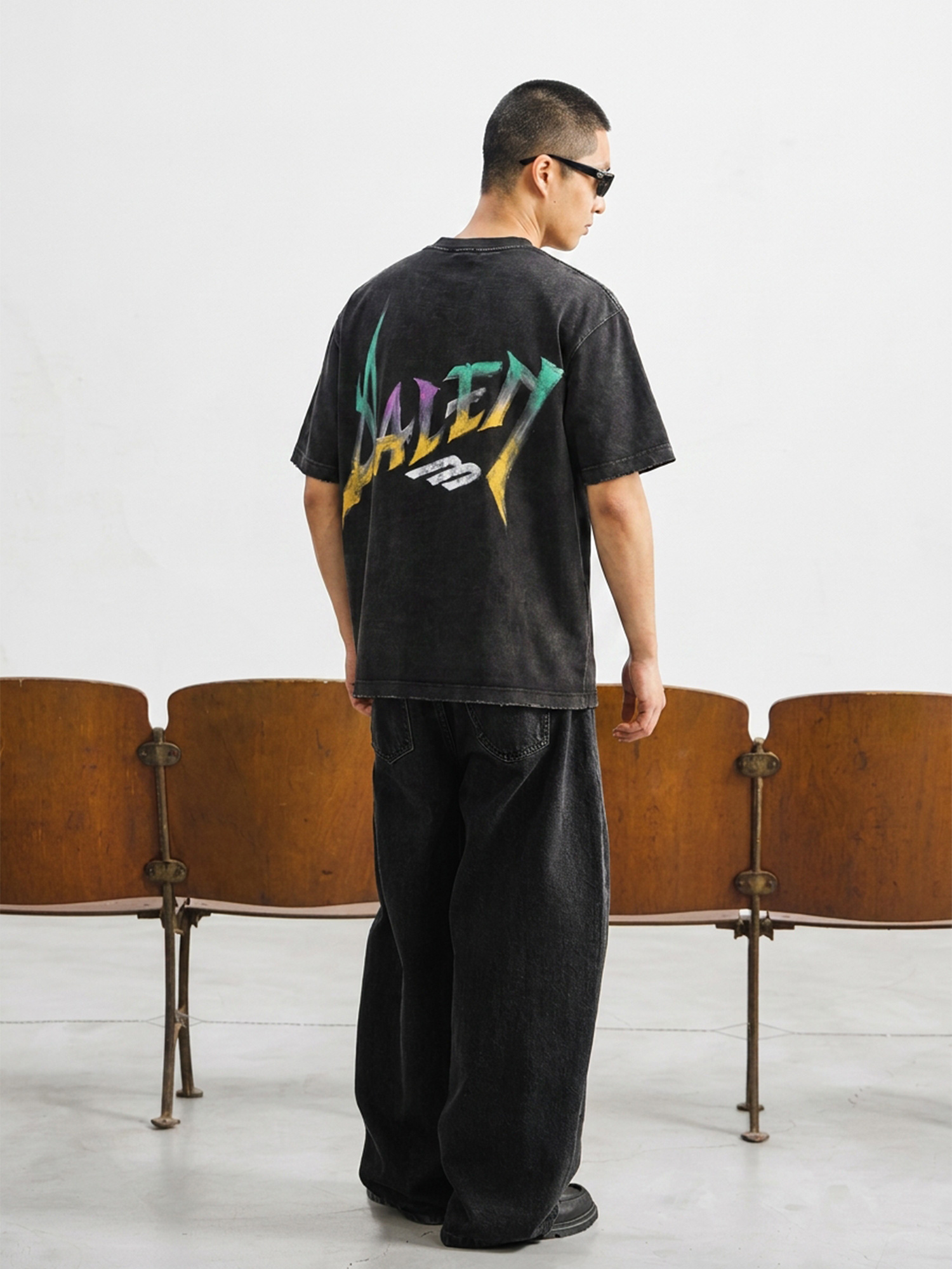 Hand-Drawn Acid-Wash Tee