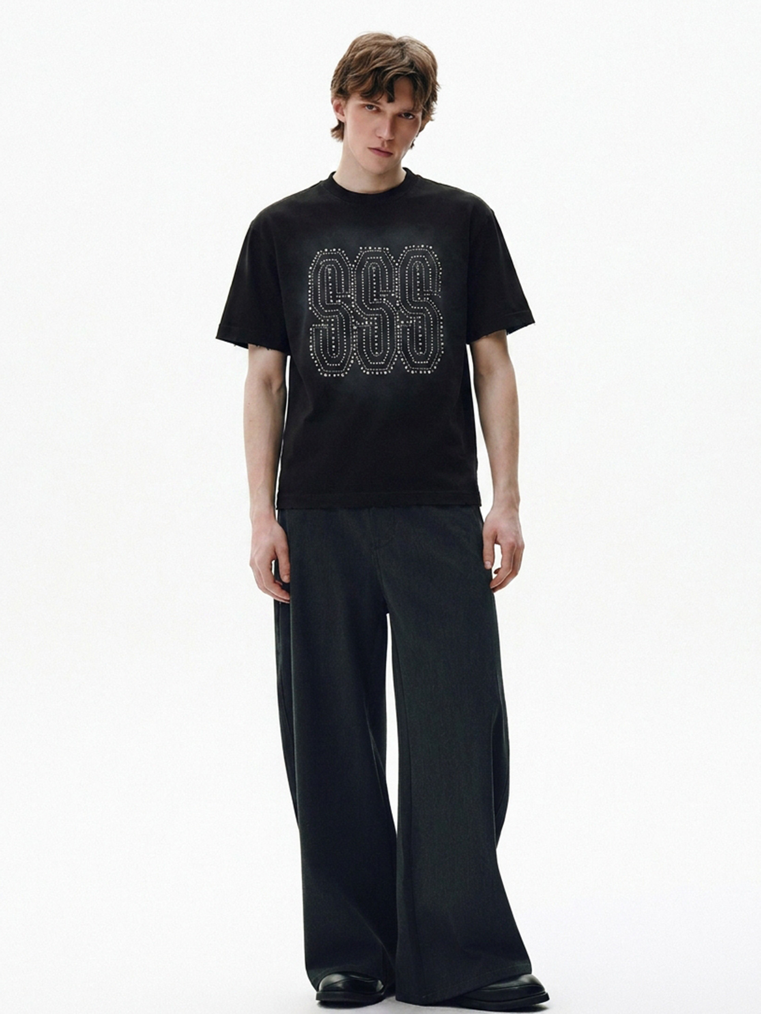 Rhinestone Acid-Wash Tee