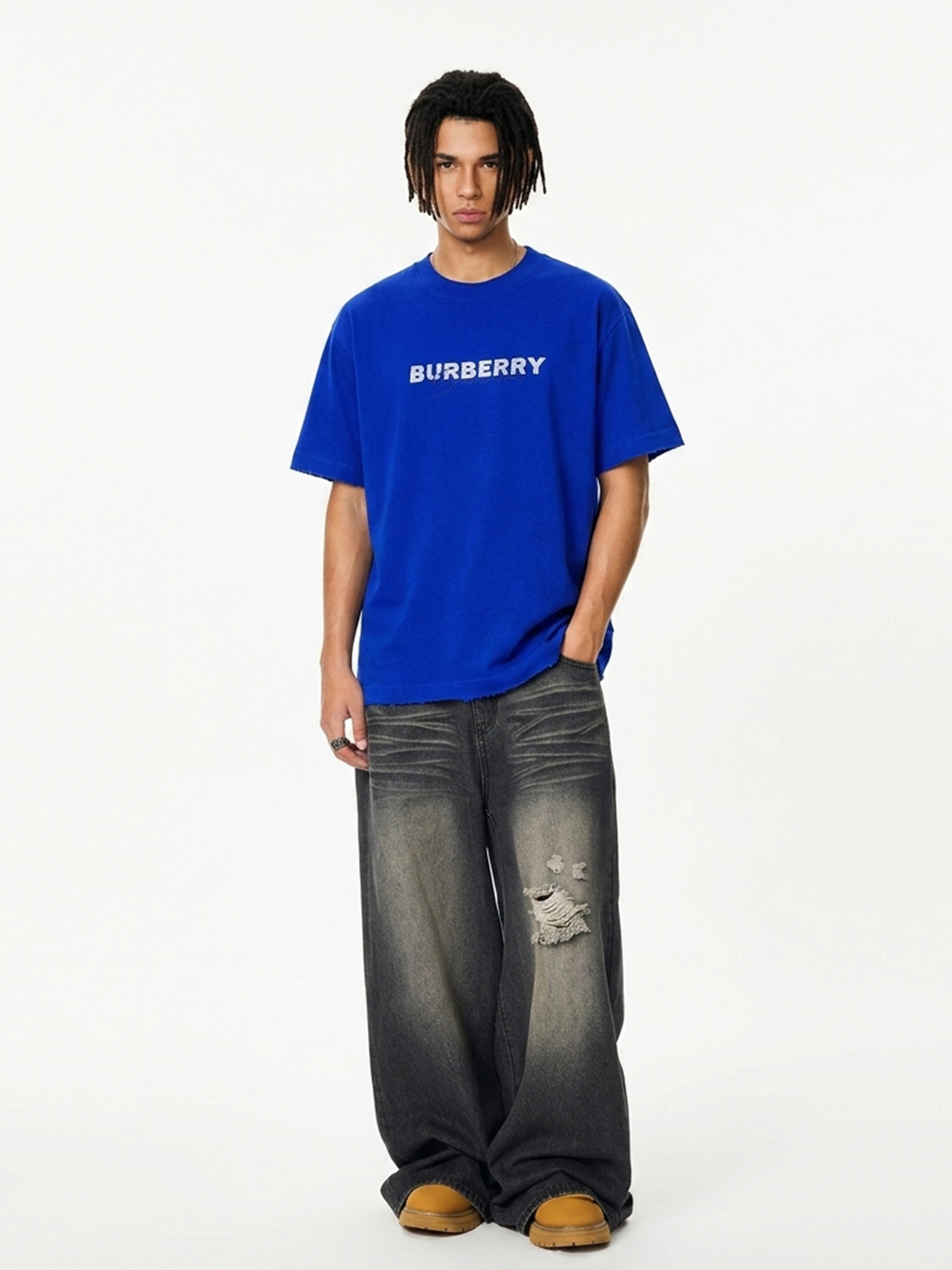 Embroidered Printed Tee
