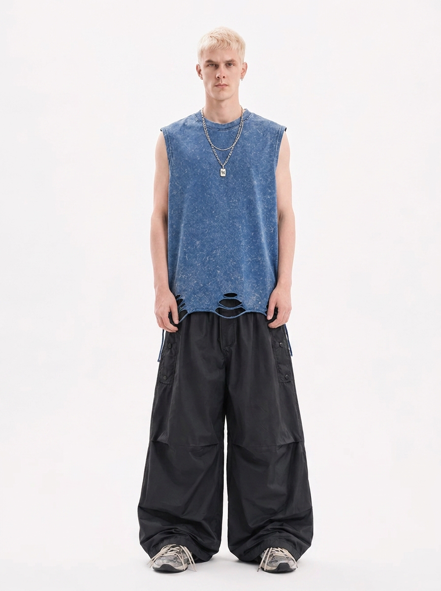 American Snow-Washed Distressed Tank