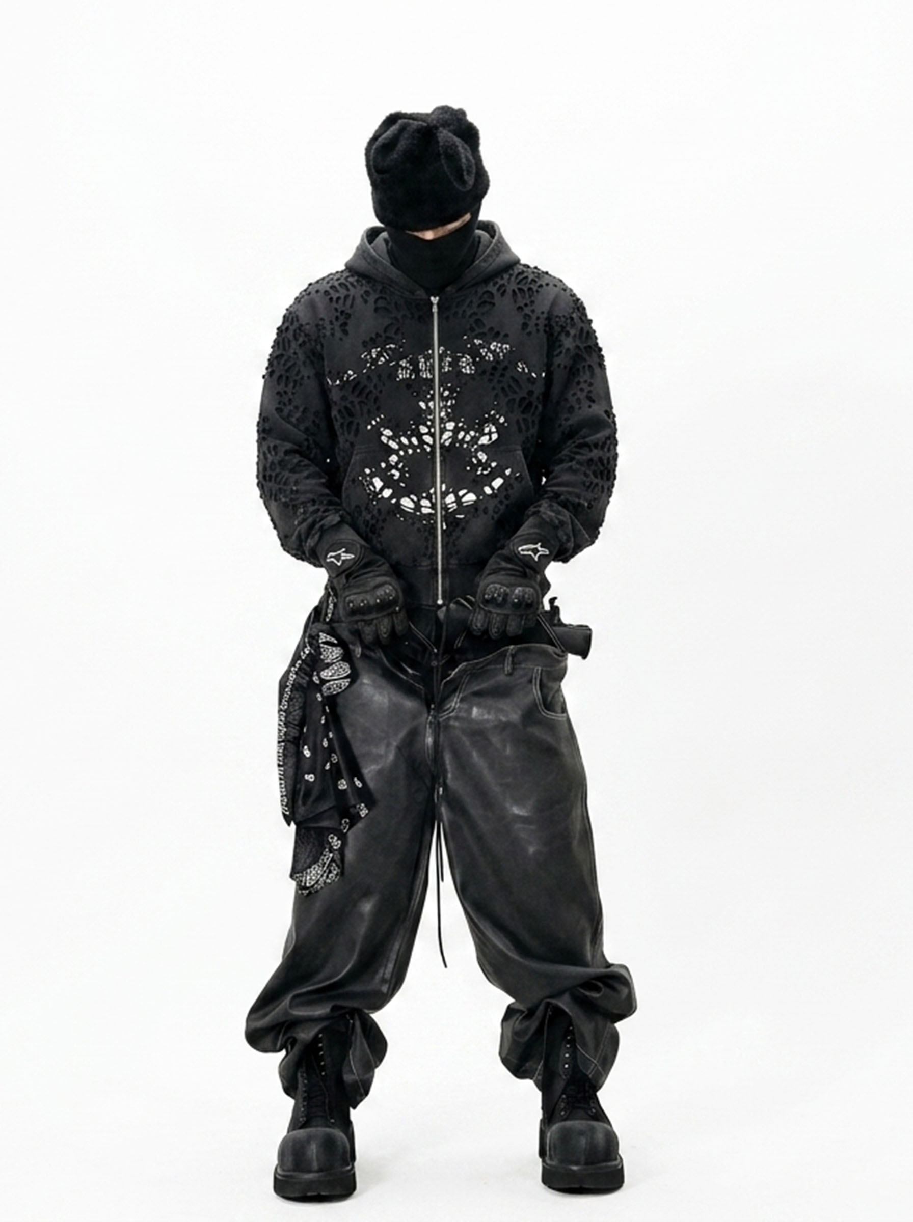 Burnout Distressed Printed Hoodie