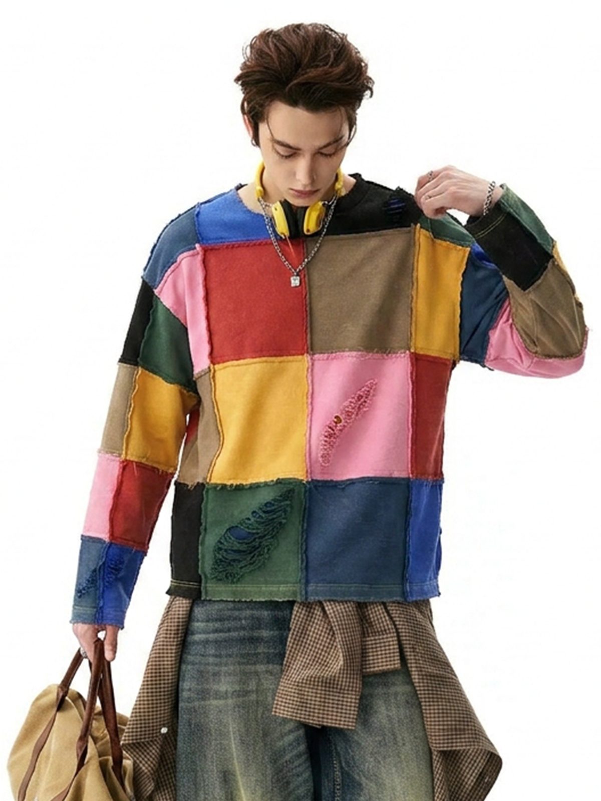 Color-Block Long-Sleeve Hoodie