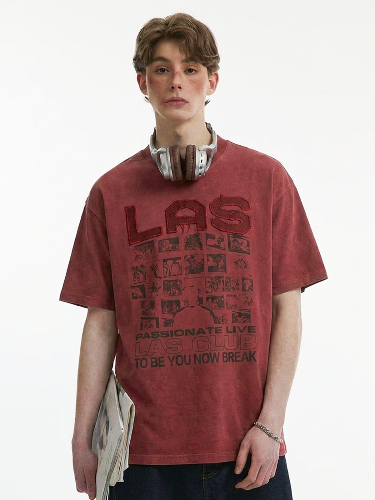 Embossed Letter Vintage Tee